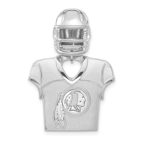 Sterling Silver Washington Redskins Jersey Helmet Pendant 1 1/4in