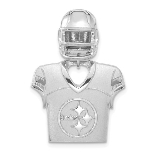 Sterling Silver Pittsburgh Steelers Jersey Helmet Pendant 1 1/4in