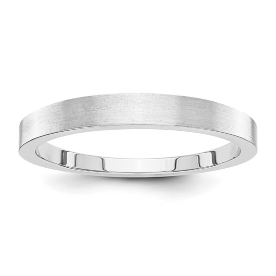 14kt White Gold 3mm Tapered Satin Wedding Band