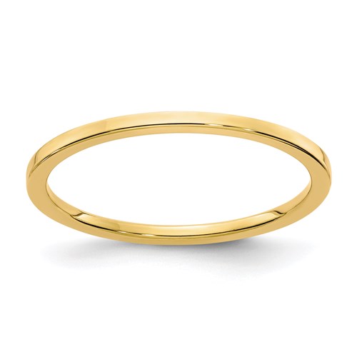 14k Yellow Gold Stackable Flat Ring with Polished Finish 1.2mm