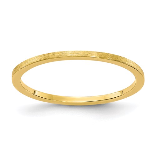 14k Yellow Gold Stackable Flat Ring with Satin Finish 1.2mm