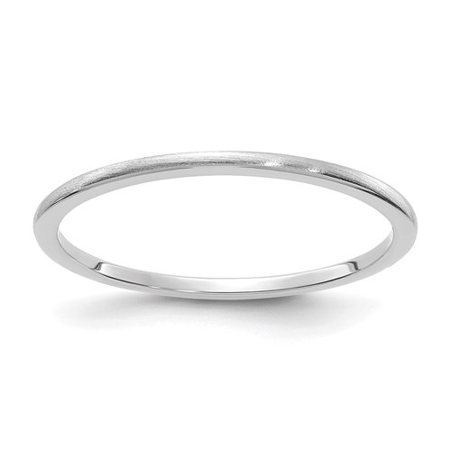 14k White Gold Classic Stackable Ring with Satin Finish 1.2mm
