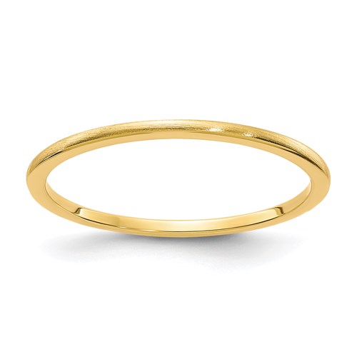 14k Yellow Gold Classic Stackable Ring with Satin Finish 1.2mm