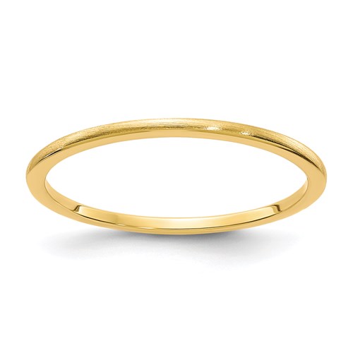 14k Yellow Gold Classic Stackable Ring with Satin Finish 1.2mm
