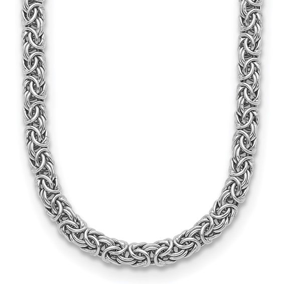 Sterling Silver 20in Byzantine Chain Necklace 7.5mm Thick