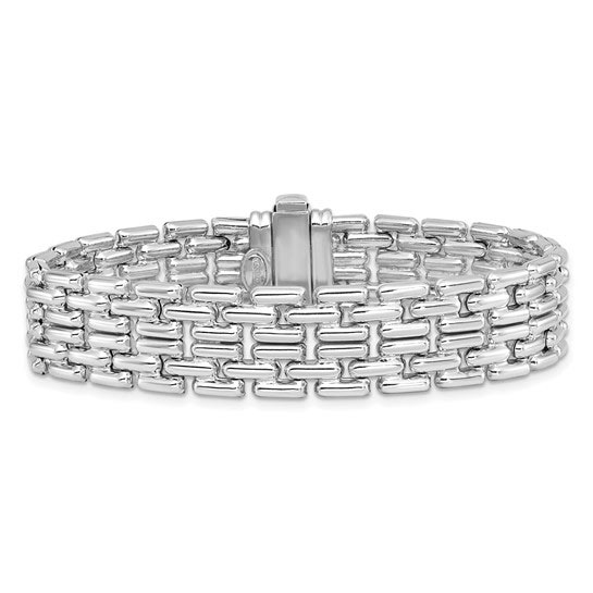 Sterling Silver Fancy Woven Link Bracelet 7.75in