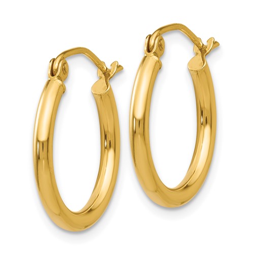 14kt Yellow Gold 5/8in Lightweight Classic Hoop Earrings