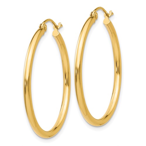 14kt Yellow Gold 1 1/4in Lightweight Classic Hoop Earrings