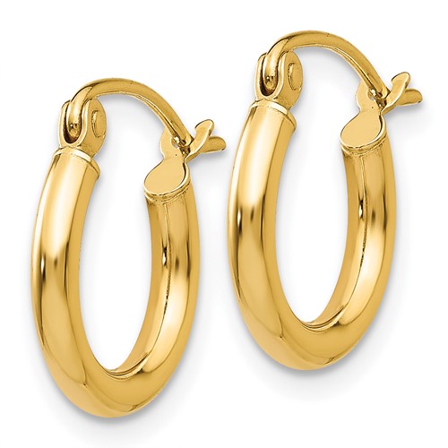 14kt Yellow Gold 1/2in Lightweight Classic Hoop Earrings - Small Gold Hoops