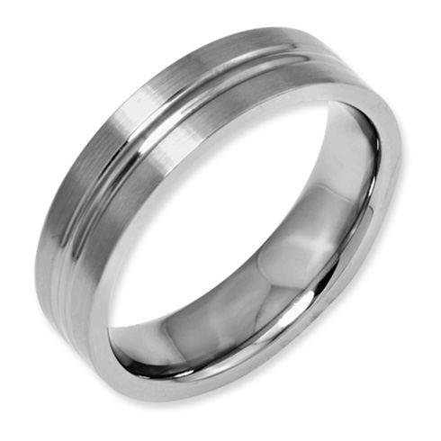 Titanium Grooved 6mm Band
