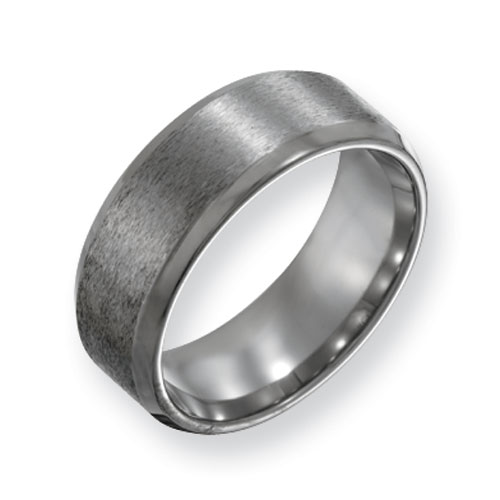 Titanium 8mm Satin Band with Beveled Edges