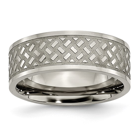 8mm Titanium Weave Design Band