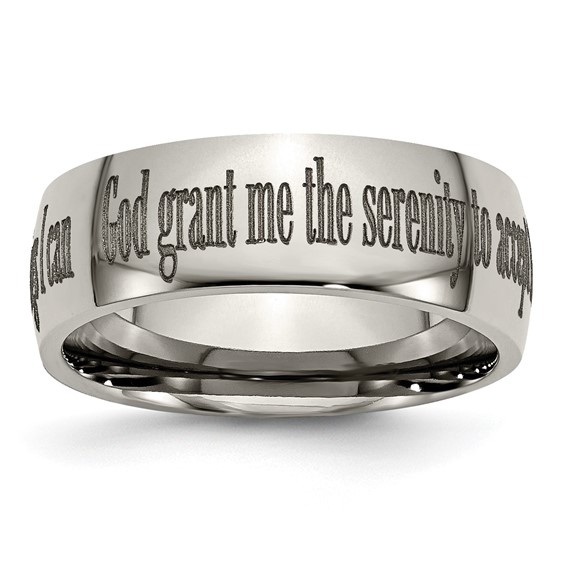 Titanium 8mm Domed Serenity Prayer Ring