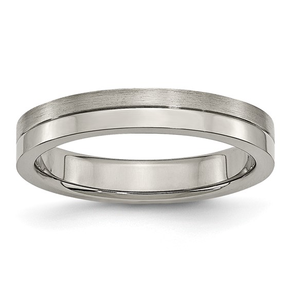 Titanium 4mm Brushed & Polished Wedding Band