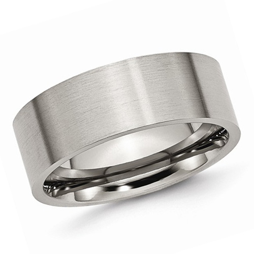 Titanium Flat 8mm Brushed Wedding Band