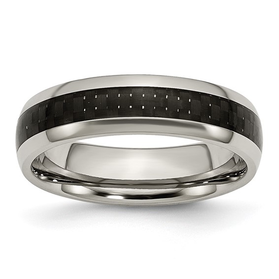 Titanium 6mm Ring with Carbon Fiber