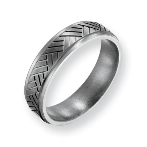 Titanium Basket Weave Design 6mm Wedding Band TB70 Joy Jewelers