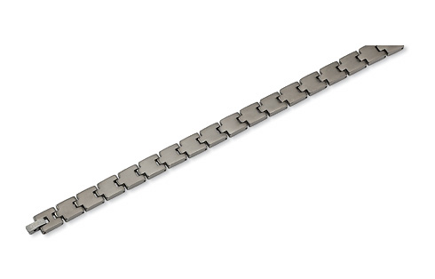 Titanium Bracelet with Brushed Links 8.5in