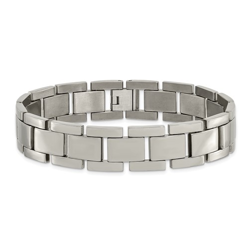 Titanium 8.5in Polished Thin and Thick Link Bracelet