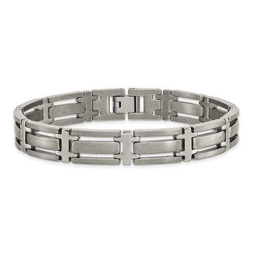 Titanium Bracelet Brushed and Polished Links 8.75in