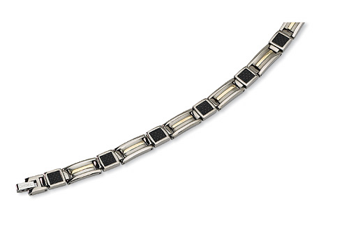 Titanium Carbon Fiber Bracelet with 14k Gold Overlay 8.75in