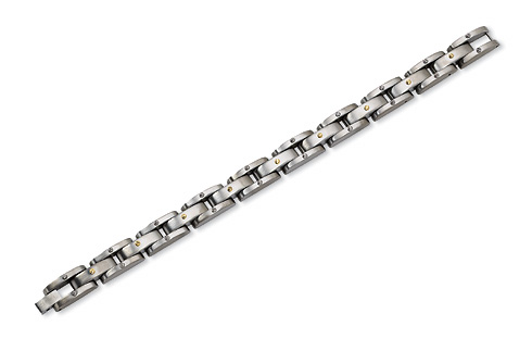Titanium 8.5in Bracelet with 24kt Gold Plated Screw Accents