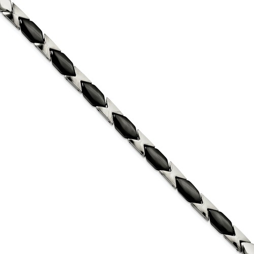 Titanium Black Ceramic Bracelet 7.5in