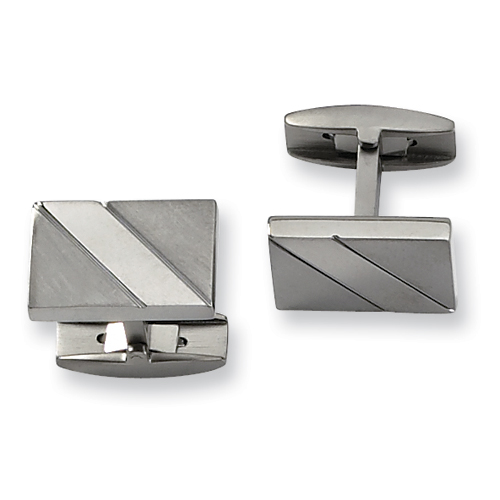 Titanium Polished and Brushed Rectangular Cufflinks