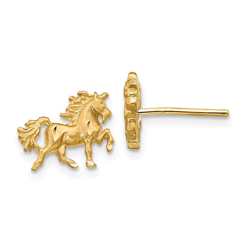 14k Yellow Gold Unicorn Earrings