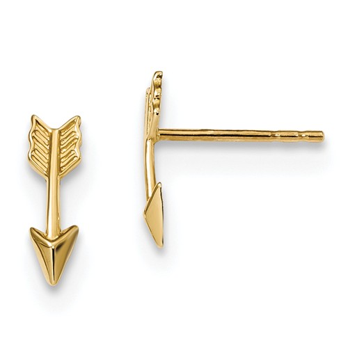 14k Yellow Gold Arrow Earrings