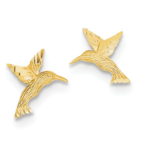 Hummingbird Earrings Small 14k Yellow Gold