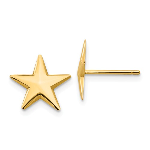14k Yellow Gold Nautical Star Earrings