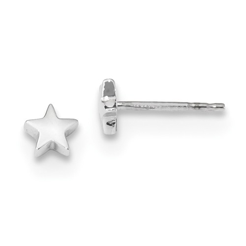14k White Gold Mini Star Stud Earrings