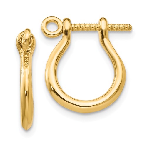 14k Yellow Gold Shackle Link Screw Earrings