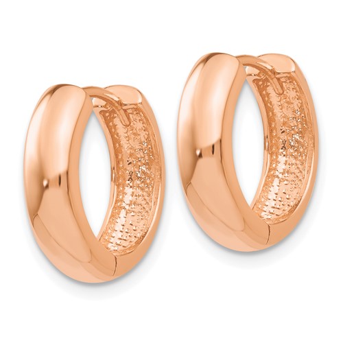 14kt Rose Gold 5/8in Solid Huggie Earrings 5mm