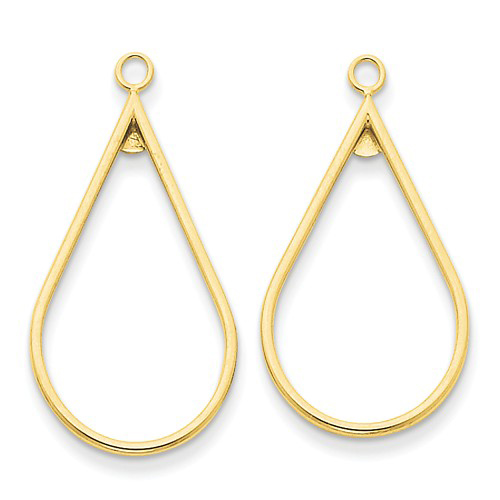 14kt Yellow Gold 1 1/4in Teardrop Earring Jackets