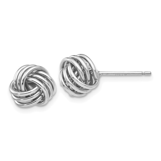 14kt White Gold Ridged Love Knot Earrings