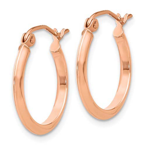 14kt Rose Gold 1/2in Knife Edge Hoop Earrings 2.5mm