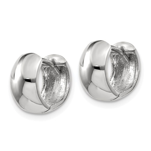 14k White Gold 3/8in Huggie Hoop Earrings 6mm Thick