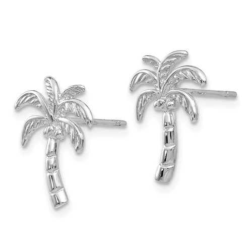 14k White Gold Palm Tree Earrings