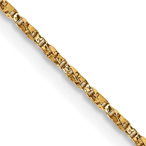 14kt Yellow Gold 18in Twisted Box Link Chain 1mm