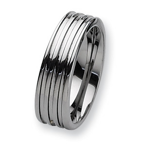 6mm Triple Grooved Tungsten Ring - Clearance