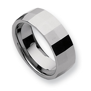 8mm Tungsten Ring with Facets