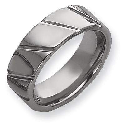 8mm Tungsten Ring with Grooves