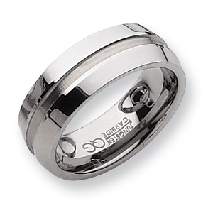 8mm Tungsten Ring with Satin Center - Clearance