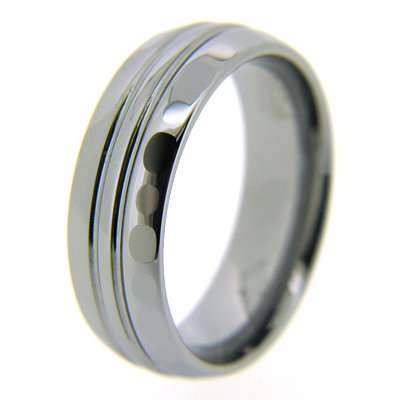 8mm Grooved Tungsten Ring - Clearance