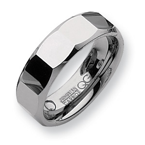 7mm Tungsten Ring with Facets