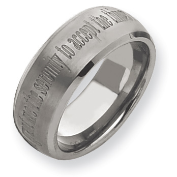 8mm Tungsten Ring with Serenity Prayer
