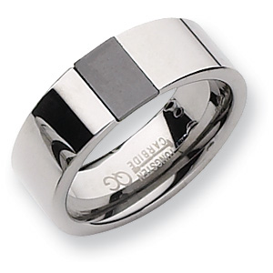 8mm Tungsten Ring with Ceramic Inlay - Clearance