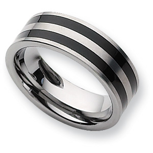 8mm Tungsten Ring with Enamel - Clearance
